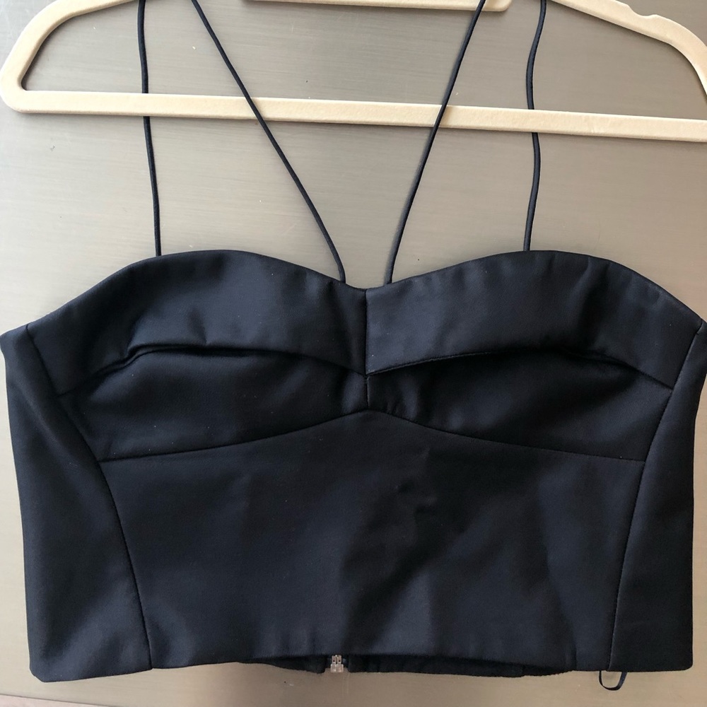 NICHOLAS silk bustier crop top